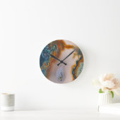 Vertaald Blauwgroen en roest Agate Ronde Klok (Huis)