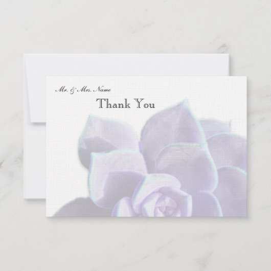 Vertaald Lila Succulent Hartelijk dank Bedankkaart (Voorkant)