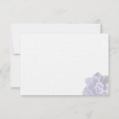 Vertaald Lila Succulent Hartelijk dank Bedankkaart (Achterkant)