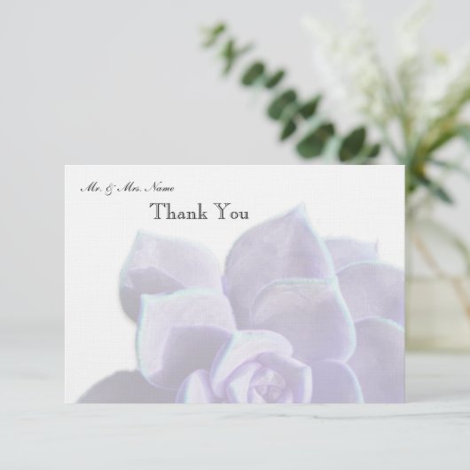 Vertaald Lila Succulent Hartelijk dank Bedankkaart (Staand voorkant)