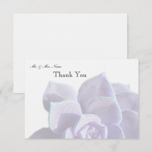 Vertaald Lila Succulent Hartelijk dank Bedankkaart (Voorkant / Achterkant)