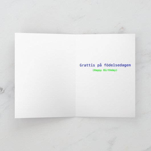 Vertaald van het Zweeds - een verjaardagsgedicht Kaart (Binnen)