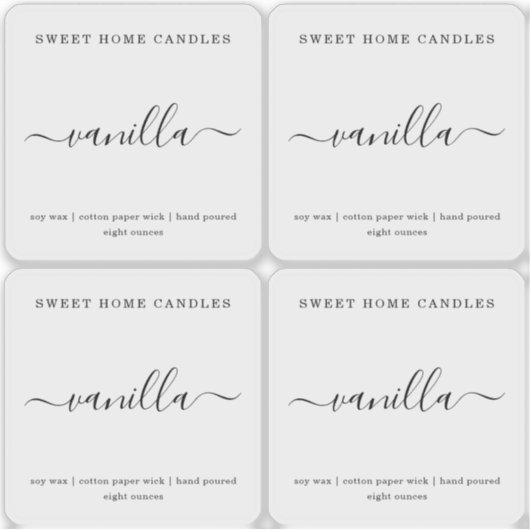 Vertaalde duidelijke persoonlijke kaarslabels sticker (Voorkant)