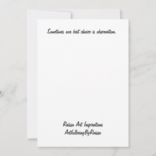 Vertaalde vrouw van het Zee Flat Notecard Bedankkaart (Achterkant)