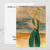 Vertaalde vrouw van het Zee Flat Notecard Bedankkaart (Voorkant / Achterkant)