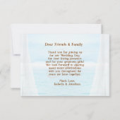 Vertaalde witte gordijnen en oceaanwolken dank je bedankkaart (Achterkant)