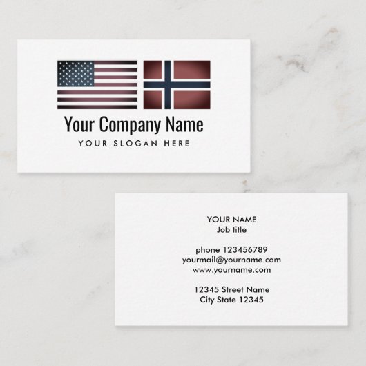 Vertaaldienst Engels/Noors Visitekaartje (Voorkant / Achterkant)