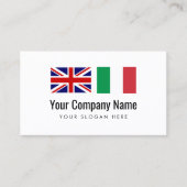 Vertaaldiensten Engelse Italiaanse vertaler Visitekaartje (Voorkant)