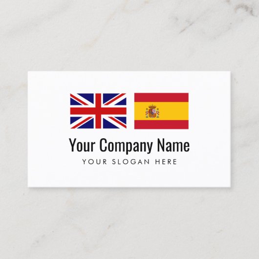Vertaaldiensten Engelse vertaler Visitekaartje (Voorkant)