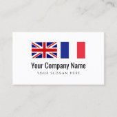 Vertaaldiensten Engelse vertaler Visitekaartje (Voorkant)