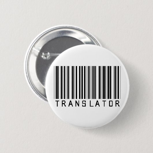 Vertaalstreepjescode Ronde Button 5,7 Cm (Voorkant /achterkant)