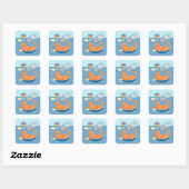 Vertager Schrijver Kat Vierkante Sticker (Vel)