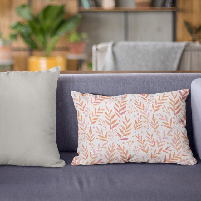 Vertakken de waterverf van pasta's oranje en roze accent kussen (Creator heeft geüpload)