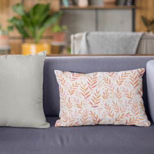 Vertakken de waterverf van pasta's oranje en roze accent kussen