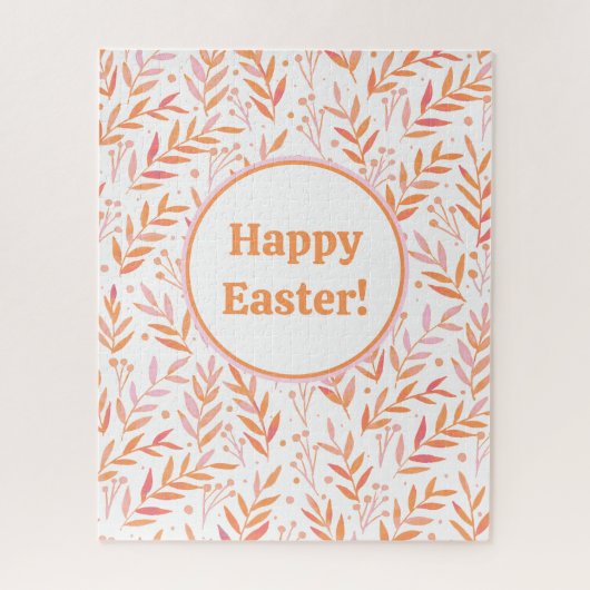 Vertakken de waterverf van pasta's oranje en roze legpuzzel (Verticaal)