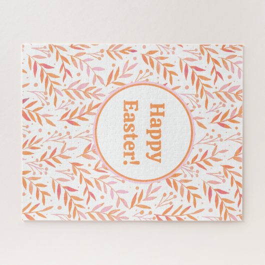 Vertakken de waterverf van pasta's oranje en roze legpuzzel (Horizontaal)