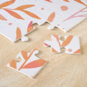 Vertakken de waterverf van pasta's oranje en roze legpuzzel (Zijkant)