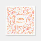 Vertakken de waterverf van pasta's oranje en roze servet (Voorkant)