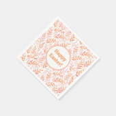 Vertakken de waterverf van pasta's oranje en roze servet (Hoek)