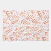 Vertakken de waterverf van pasta's oranje en roze theedoek (Horizontaal)