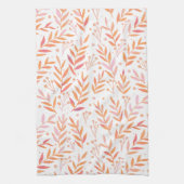 Vertakken de waterverf van pasta's oranje en roze theedoek (Verticaal)