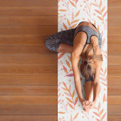 Vertakken de waterverf van pasta's oranje en roze yogamat