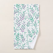 Vertakken de waterverf van pasta's paars en groen bad handdoek (Handdoek)