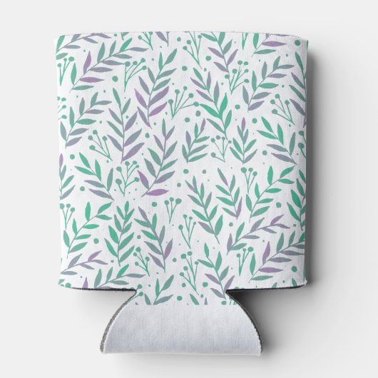 Vertakken de waterverf van pasta's paars en groen blikjeskoeler (Achterkant)