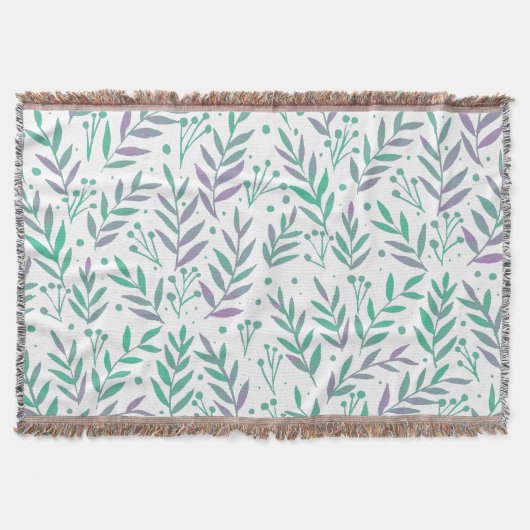 Vertakken de waterverf van pasta's paars en groen deken (Voorkant)