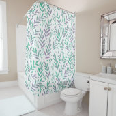 Vertakken de waterverf van pasta's paars en groen douchegordijn (In situ)