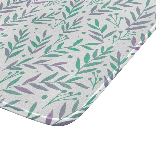 Vertakken de waterverf van pasta's paars en groen snijplank (Hoek)