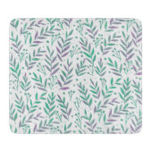 Vertakken de waterverf van pasta's paars en groen snijplank (Voorkant)