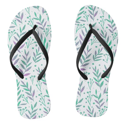 Vertakken de waterverf van pasta's paars en groen teenslippers (Voetbed)