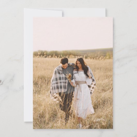  vertakking Arch Boho Foto bruiloft Kaart (Achterkant)