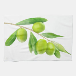 Vertakking met groene olijven theedoek