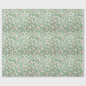 Vertakkingen van groene rode sinusboom en bessen C Cadeaupapier (Vlak)