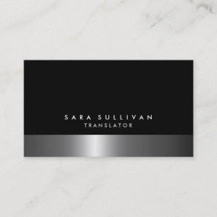 Vertaler Bold Dark Chrome Silver Services Visitekaartje