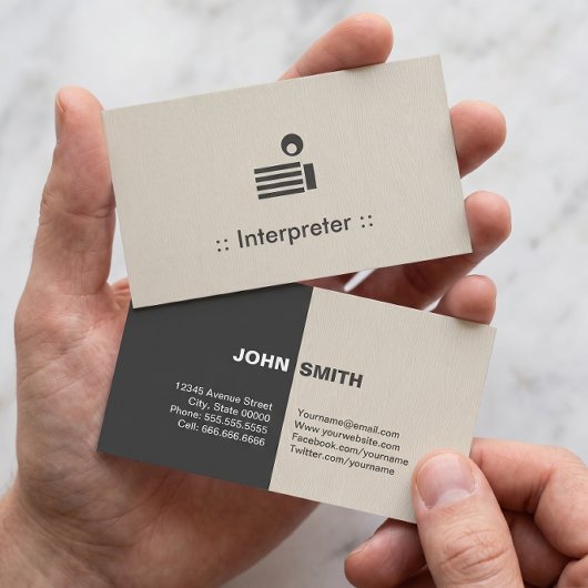 Vertaler Eenvoudig Elegant Professioneel Visitekaartje