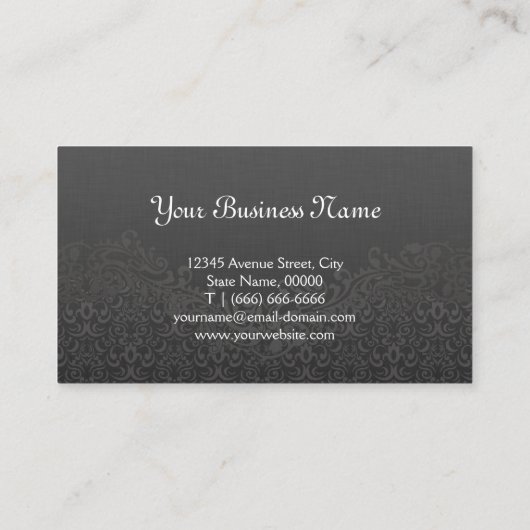 Vertaler - Elegant Damask Lace Visitekaartje (Achterkant)