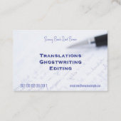 Vertaler en ghostwriter visitekaartje (Voorkant)