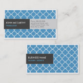 Vertaler - Modern Blue Quatrefoil Visitekaartje (Voorkant / Achterkant)