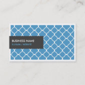 Vertaler - Modern Blue Quatrefoil Visitekaartje (Achterkant)