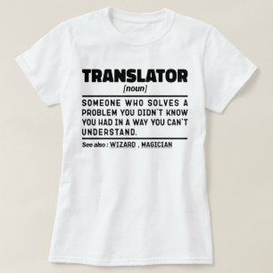 Vertaler Noun Definition Verjaardag Cadeau Grappig T-shirt