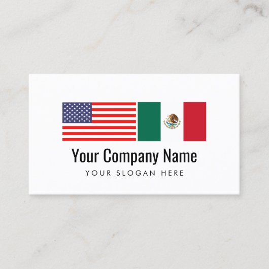 Vertaler Spaans Engels-Amerikaanse Mexicaanse vlag Visitekaartje (Voorkant)