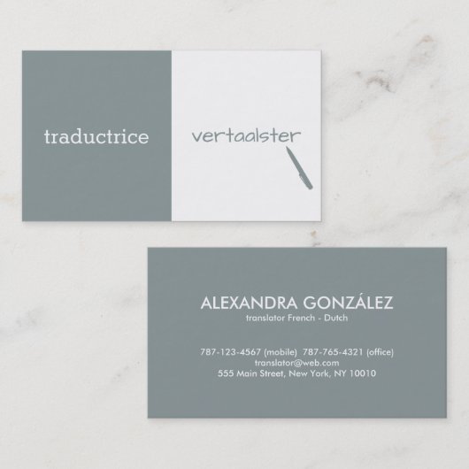  vertaler visitekaartje (Voorkant / Achterkant)