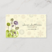 Vertaler Visitekaartje Doodle Line Flowers (Voorkant)
