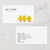 Vertaler Visitekaartje Schattigee kuikens (Voorkant / Achterkant)