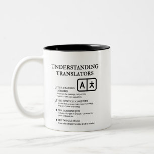 Vertalers begrijpen tweekleurige koffiemok