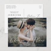 Vertaling van het delicate schrift voor uitstel va aankondigingskaart (Voorkant / Achterkant)