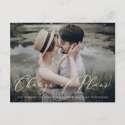 Vertaling van het delicate schrift voor uitstel va aankondigingskaart (Voorkant)